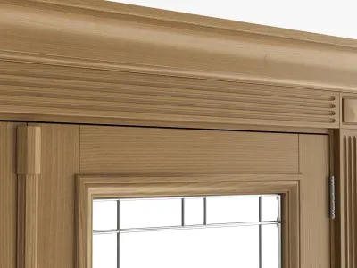 Door classic with glass double 02 3D model