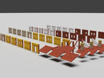 Simple Medieval KitBash Free low-poly 3D model