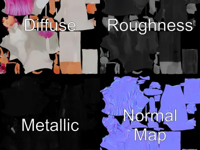 Futuristic Female Character Model Pack Low-poly 3D model