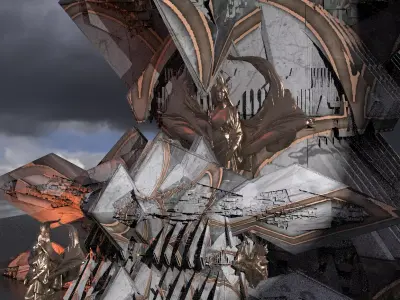 Sci-Fi Egyptian Maze Ships 2 3D model