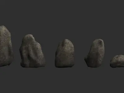 Rock Set 03 - Cracks 1 Low-poly 3D model