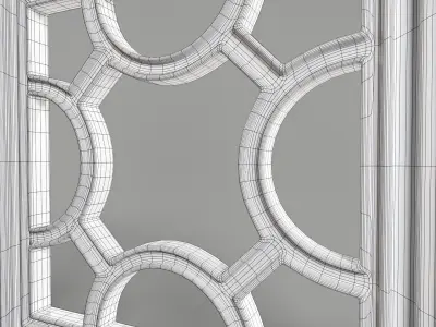 Highpoly Square Gothic Window Type2 3D model