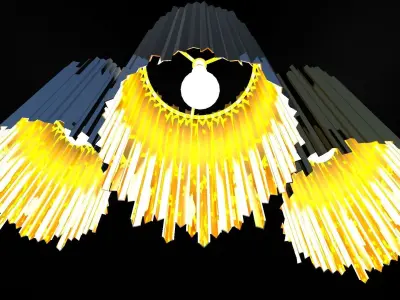 Faceted Pendant Light Fitting 3D model