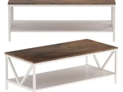 Wood Coffee Table With Storage By Sand and Stable 3D model
