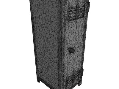 Industrial Distressed Metal Storage Locker Low-poly 3D model