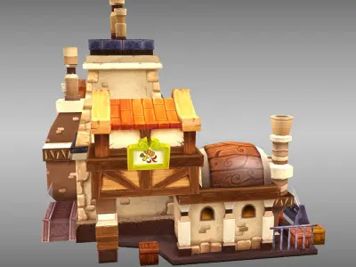 Blacksmith toon Low-poly 3D model