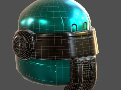 Gas mask helmet 3d model scifi Low-poly  Low-poly 3D model 278