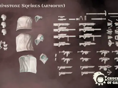 Brimstone Squires pre-supported modular miniatures kit 3D print model