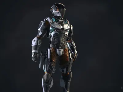  Lunar Suit PBR Sci-Fi Character 