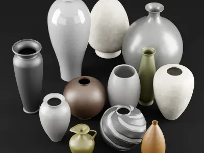 Decorative vases collection 3D Model Pack