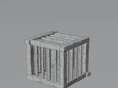 Medieval chicken crate Low-poly 3D model