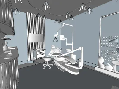  Dentist Clinic Office Interior Low-poly 3D model
