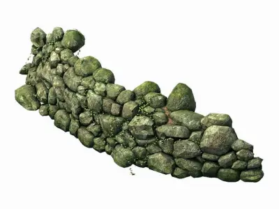 Mountain - moss - rocks 12 3D model