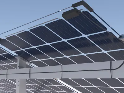 Bifacial solar panels - Static 3D model
