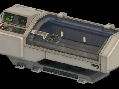 Retro Sci-fi Healing Machine Low-poly 3D model