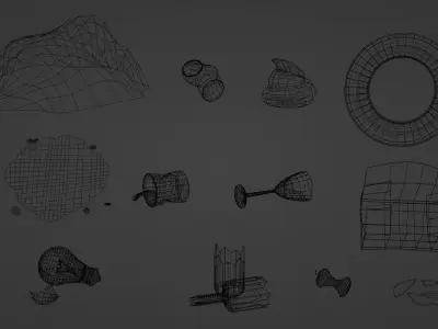 Cartoon Trash Package Low-poly 3D model