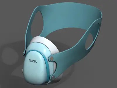 Gas mask protection respirator military combat  Low-poly 3D model