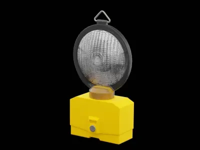 Yellow Road Lamp Low-poly 3D model