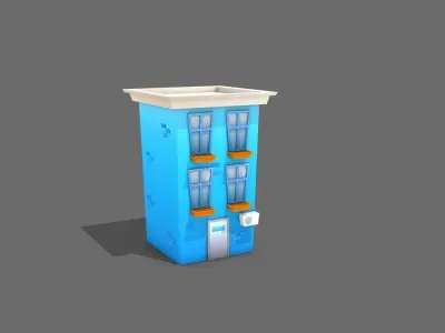 Cartoon Lowpoly Builds Low-poly 3D model