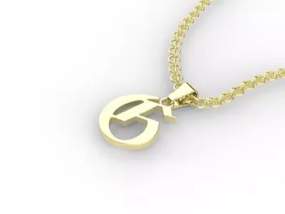 Gothic G letter pendant 3D print model