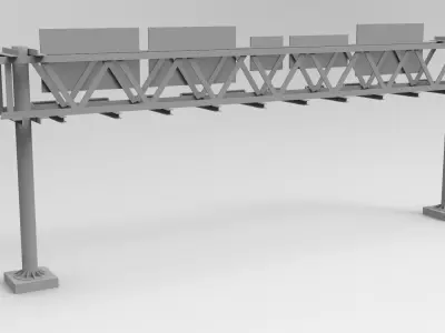 Highway Signage Low-poly 3D model