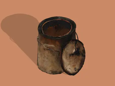 Rustic paint can Low-poly 3D model