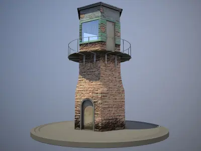 Abandoned Guard Tower 01 Low-poly 3D model