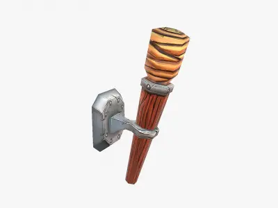 Torch Hand Paint Low-poly 3D model