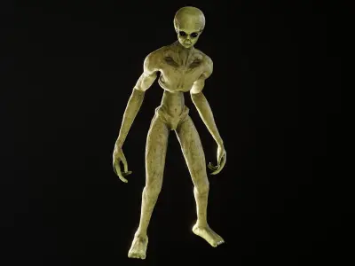 Tall Alien Low-poly 3D model