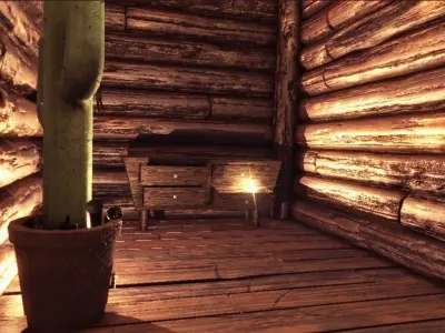 Modular Cabin Low-poly 3D model