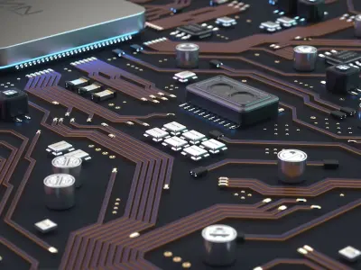 Sci-Fi Microchips asset  3D model