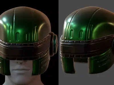 Gas mask helmet 3d model scifi Low-poly  3D model 7
