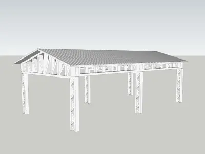 Large Open Shed for Station Factory by Outland Models Low-poly 3D model
