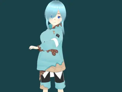 Lucy rapper 3d model  Low-poly 3D model