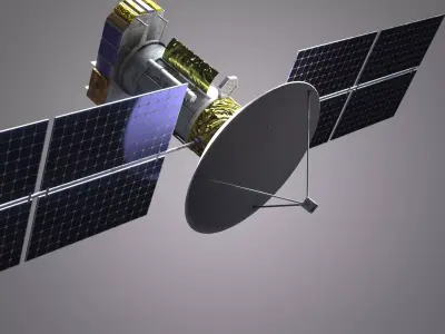 Satellite 3D model and high res 8K texture 3D model