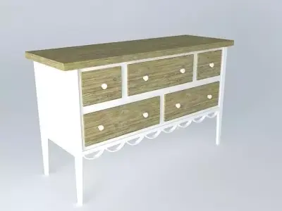 Wooden light console Free 3D model