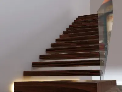 Stairs Set 04 - Stairs with 4 diferent designs Low-poly 3D model