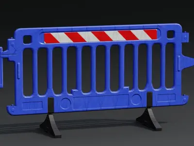 Plastic Barricade PBR Game-Ready Low-poly 3D model get