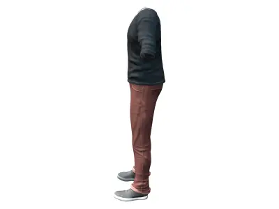 Mens Cardigan Full Outfit Low-poly 3D model
