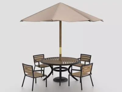 GARDEN FURNITURE SET Low-poly 3D model