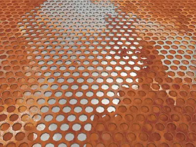 Weathered Honeycomb Plate 3D Model Low-poly 3D model