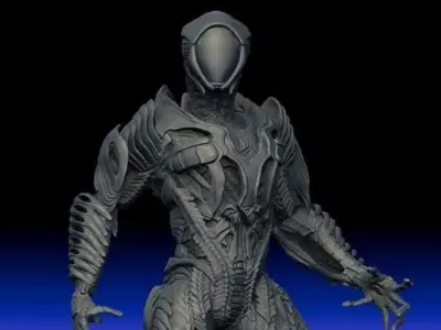 Lost in space robot posed and sliced 3D model