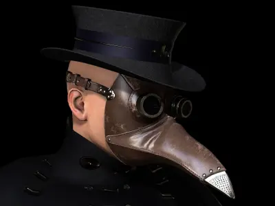 Steampunk Assasin Low-poly 3D model