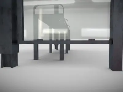 Modern Bus Stop Low-poly 3D model