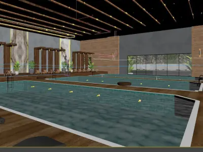 swimming pool public 3d model 3D model