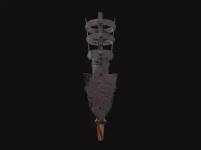 Medieval Torch V09 Low-poly 3D model