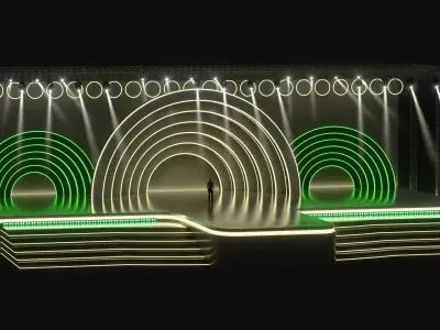 Circle Shape Entertainment Event Stage or Set Design with Light 3D model