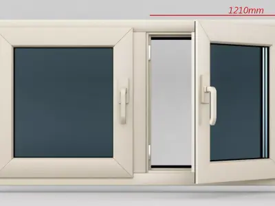 Plastic casement window 02 3D model