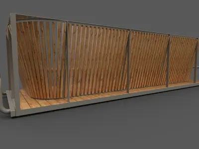 City park platform Low-poly 3D model