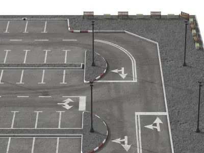  Paid Parking Lot With Barrier Gate 